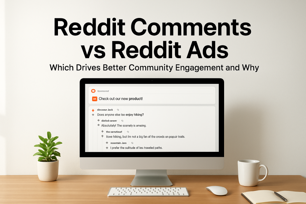 Illustration showing Reddit comments vs Reddit ads