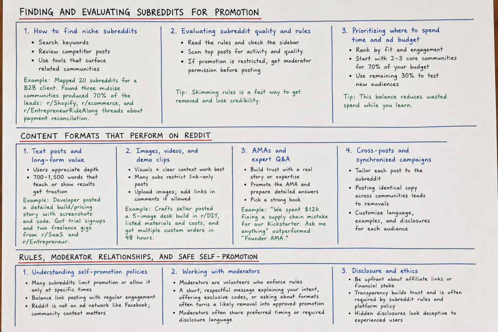 Finding and evaluating subreddits for promotion