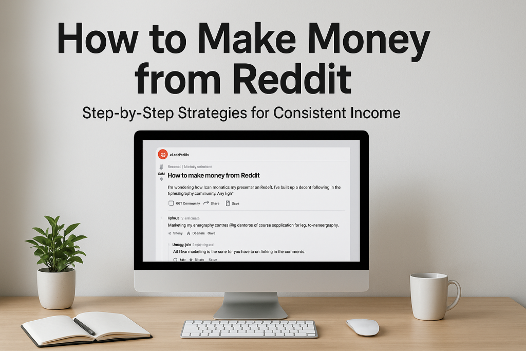 Illustration showing How to make money from Reddit