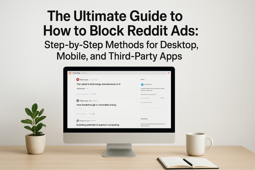 Illustration showing how to block Reddit ads