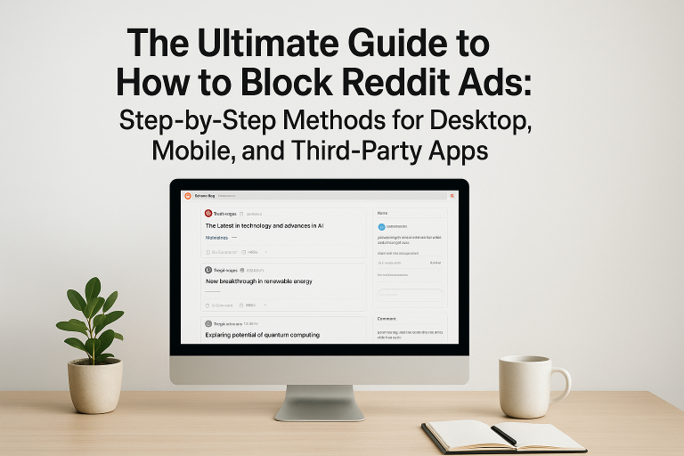 Illustration showing how to block Reddit ads