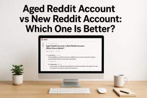 Illustration showing Aged Reddit Account vs New Reddit Account: