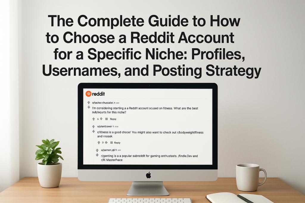Illustration showing how to choose a Reddit account for a specific niche